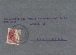 Carta Dirigida A La Delegación De Barcelona De La Cruz Roja, Desde Lorca. Al Dorso Viñeta Pro Refugiados - Lorca. Rara. - Republikeinse Censuur