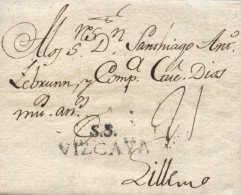 D.P. 11. 1773 (20 ABR). Carta De San Sebastián A Lille. Marca Nº 11N. Preciosa. - ...-1850 Prephilately
