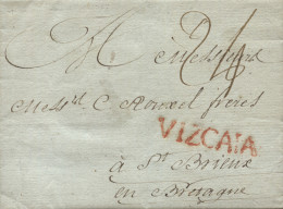 D.P. 11. 1787 (20 AGO). Carta De San Sebastián A Saint Brieuc (Francia). Marca Nº 12R. Rara. - ...-1850 Vorphilatelie