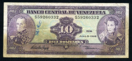 Venezuela 10 Bolívares 1995 Billete Banknote Circulado Pliegues Defectos Foto  - Altri – America