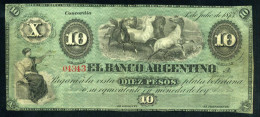 Argentina Concordia 10 Pesos 1873 Buen Estado Billete Banknote - Autres - Amérique