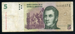 Argentina  5 Pesos 2003 Billete Banknote Circulado Pliegues - Altri – America