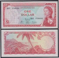 Islas Del Caribe 1 Dolar 1965 Billete Banknote Sin Circular - Other - America