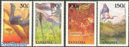 Tanzania 1989 Flora & Fauna 4v, Mint NH, Nature - Animals (others & Mixed) - Birds - Frogs & Toads - Reptiles - Snakes - Tanzania (1964-...)