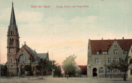 3130/ Well Der Stadt, Evang. Kirche Und Postgebaude - Weil Der Stadt