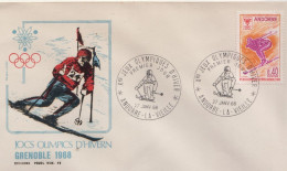 Andorra Stamp On FDC - Winter 1968: Grenoble