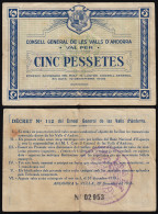 Andorra Billete 5 Pesetas 1936 - Autres - Europe