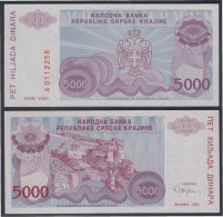 Croacia 5000 Dinares 1993 Billete Banknote Sin Circular - Other - Europe