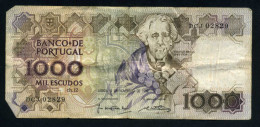 Billete P.181e Portugal 1000 Escudos 1988 Circulado Pliegues Y Dobleces - Sonstige – Europa