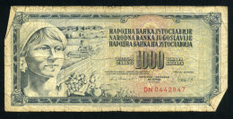 Yugoslavia 1000 Dinara 1981 Billete Circulado Pliegues, Dobleces Foto Estandar - Otros – Europa