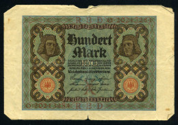 Alemania 100 Marcos 1920 Billete Banknote Circulado Pliegues Roturas Foto Esta - Autres - Europe