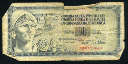 Yugoslavia 1000 Dinara 1981 Billete Circulado Pliegues Y Roturas - Other - Europe