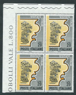 Italia 1966; Propaganda Turistica, Quartina D' Angolo Superiore. - 1961-70: Mint/hinged