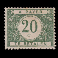 BELGIUM POSTAGE DUE STAMP.1919.20c.SCOTT J19.MH - Other & Unclassified
