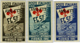 29147 MNH TRIESTE Zona A 1951 FIESTAS Y CONCURSOS INTERNACIONALES DE GIMNASIA EN - Altri & Non Classificati