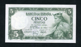 España Billete 5 Ptas Madrid 22 7 1954 Sin Circular - Otros & Sin Clasificación