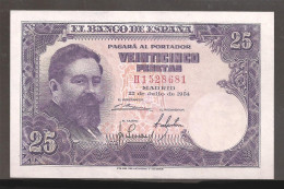 España Billete 25 Pesetas 22 Julio 1954 Circulado - Other & Unclassified