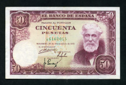 España Billete 50 Ptas Madrid 31 12 1951 Santiago Rusiñol - Andere & Zonder Classificatie