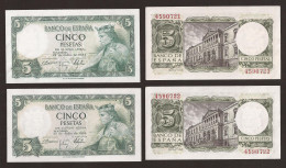 España Billete  5 Pesetas  22 Julio 1954  Pareja Sin Serie  SC - Altri & Non Classificati