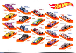 United States Of America 2018 Hot Wheels M/s S-a, Mint NH, Transport - Various - Automobiles - Toys & Children's Games - Neufs