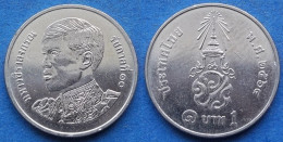 THAILAND - 1 Baht BE2564 2021AD "Crowned Monogram" Y# 574 Rama X Phra Maja Vajiralongkorn (2016) - Edelweiss Coins - Thailand