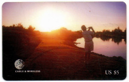 Turks & Caicos - Golfer At Sunset - TKI-25 - Turks- En Caicoseilanden