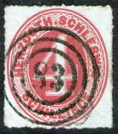 83 Garding Auf 4 Shilling Rosakarmin - Schleswig Holstein Nr. 3 - Pracht - Geprüft - Schleswig-Holstein