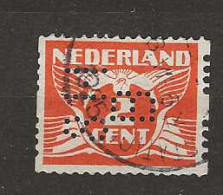 1925 USED Nederland NVPH R2 Zonder Watermerk Perfin - Oblitérés