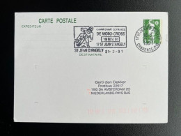 FRANCE 1991 POSTCARD SPECIAL POSTMARK MOTOCROSS CHAMPIONSHIP ST. JEAN D'ANGELY 19-05-1991 FRANKRIJK - Motos