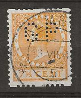 1925 USED Nederland NVPH R8 Zonder Watermerk Perfin - Used Stamps