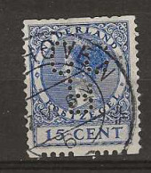 1925 USED Nederland NVPH R12 Zonder Watermerk Perfin - Oblitérés