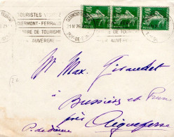 SEMEUSE AFFRANCHISSEMENT COMPOSE SUR LETTRE DE CLERMONT FERRAND 1926 - Tarifs Postaux