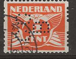 1926 USED Nederland NVPH R19 Met Watermerk Perfin - Oblitérés