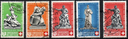 SUISSE ,SCHWEIZ,1940 ,LOT PRO PATRIA, DENKMÄLER  MI 364, 365, 367, 368,  YV 349, 350, 352, 353 , GESTEMPELT, OBLITERE - Gebraucht