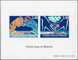 France 1994 Y&T 2880 Et 2881, Feuillet De Luxe Gommé. Émission Commune Avec Le Royaume Uni, Tunnel Sous La Manche - Emissions Communes