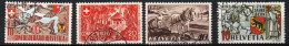 SUISSE ,SCHWEIZ,1941 ,LOT  MI 386, 396, 397, 398,  YV 367, 368, 369, 370, GESTEMPELT, OBLITERE - Gebraucht