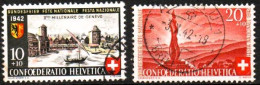 SUISSE ,SCHWEIZ,1942 ,LOT  MI 408 - 409, YV 378 - 379,  BUNDESFEIER PRO PATRIA , GESTEMPELT, OBLITERE - Gebraucht