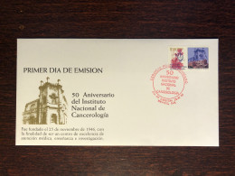 MEXICO FDC COVER 1996 YEAR ONCOLOGY CANCER HEALTH MEDICINE STAMPS - Mexico