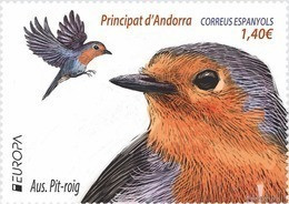 ANDORRA ESPAÑOLA /SPANISH ANDORRE- EUROPA 2019 -NATIONAL BIRDS.-"AVES - BIRDS - VÖGEL -OISEAUX"- SERIE De 1 V. - 2019