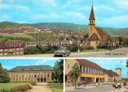 73040843 Aue Erzgebirge Stadtbild Mit Kirche Kulturhaus Ernst Thaelmann Kaufhaus - Aue