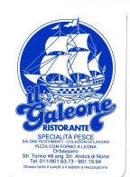 Calendarietto - Il Galeone - Ristorante - Orbassano - Anno 1989 - Formato Piccolo : 1981-90