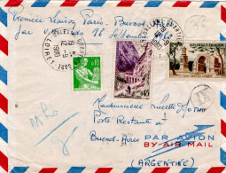 AFFRANCHISSEMENT COMPOSE SUR PLI AVION DE ORLEANS POUR L'ARGENTINE 1960 - Postal Rates