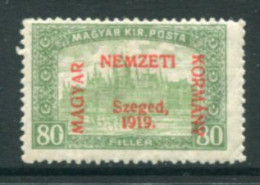 HUNGARY (SZEGED) 1919 Parliament 80f.  LHM / *.  Michel 15 - Szeged