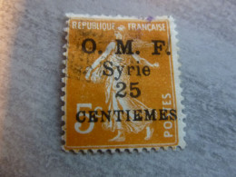 Semeuse Fond Plein - Syrie O.m.f. - 25c. S. 5c. - Yt 85 (158) - Orange - Oblitéré - Année 1924 - - Used Stamps