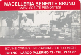 Calendarietto - Macelleria Benente Bruno - Torino - Anno 1989 - Tamaño Pequeño : 1981-90