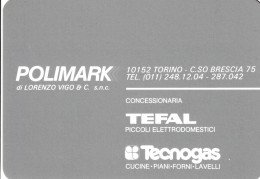 Calendarietto - Polimark - Tefal - Tecnogas - Brescia - Anno 1989 - Kleinformat : 1981-90