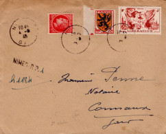 AFFRANCHISSEMENT COMPOSE SUR LETTRE DE NIMES 1946 - Postal Rates