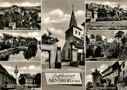 73039406 Arnsberg Westfalen Ruhr Altes Rathaus Glockenturm Brunnen Schlossruine  - Arnsberg