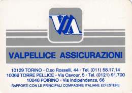 Calendarietto - Valpellice Assicurazioni - Torino - Torre Pellice - Poirino - Anno 1989 - Tamaño Pequeño : 1981-90