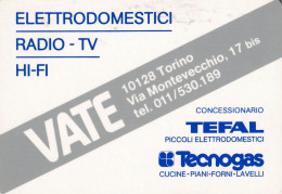 Calendarietto - Vate - Tefal - Tecnogas - Torino - Anno 1989 - Formato Piccolo : 1981-90